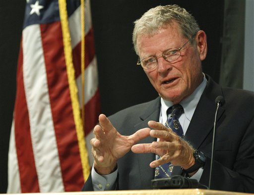 Sen. Jim Inhofe (pictured) and his fellow GOP Oklahoma senator, Tom Coburn, are finding blind ideology a bit difficult at the moment.(AP Photo/Sue Ogrocki)