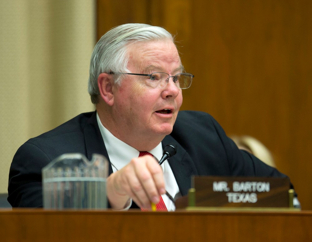 Rep. Joe Barton, R-Texas, hearing testimony before the House Energy and Commerce subcommittee on Oversight and Investigation on Capitol Hill in Washington, Tuesday, April 1, 2014.