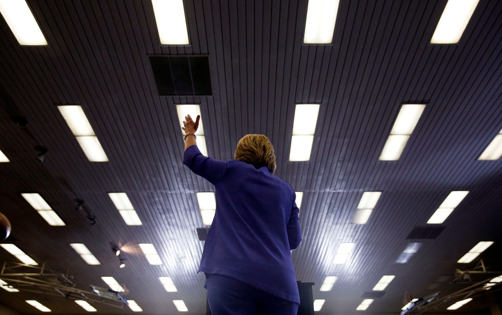 Democratic presidential candidate Hillary Clinton speaks at a rally at California State University, San Bernardino, June 3, 2016, in San Bernardino, Calif. (Photo by John Locher/AP)