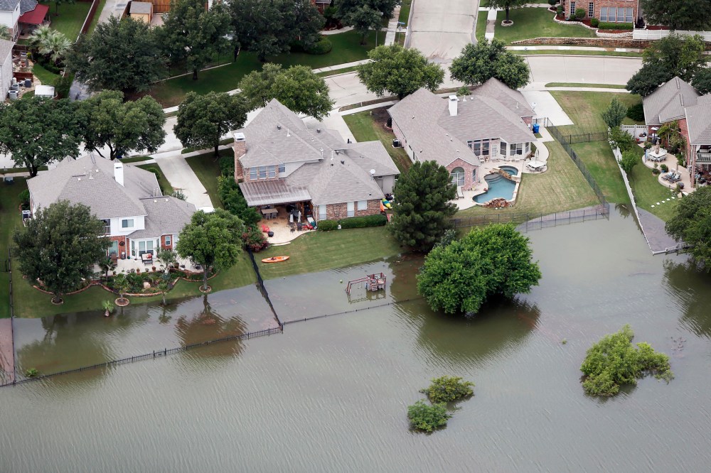 Lake Lewisville encroaches on residents backyards on May 29, 2015 in The Colony, Texas. (Photo by Brandon Wade/AP)