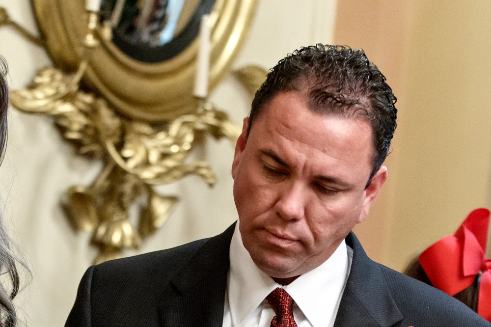 In a photo taken Thursday, Nov. 21, 2013, the then newly-elected Rep. Vance McAllister (R-La.) waits to be sworn in at the Capitol in Washington, D.C.