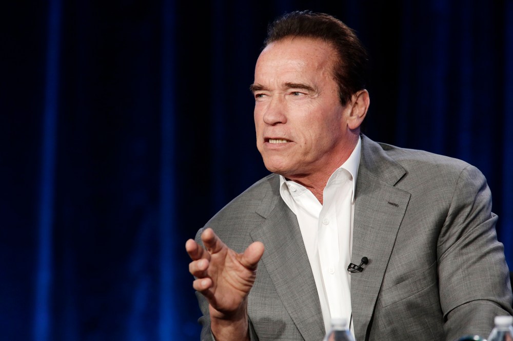 Arnold Schwarzenegger seen at an event on Jan. 16, 2014 in Pasadena, Calif. (Photo by Eric Charbonneau/Invision for Showtime/AP)