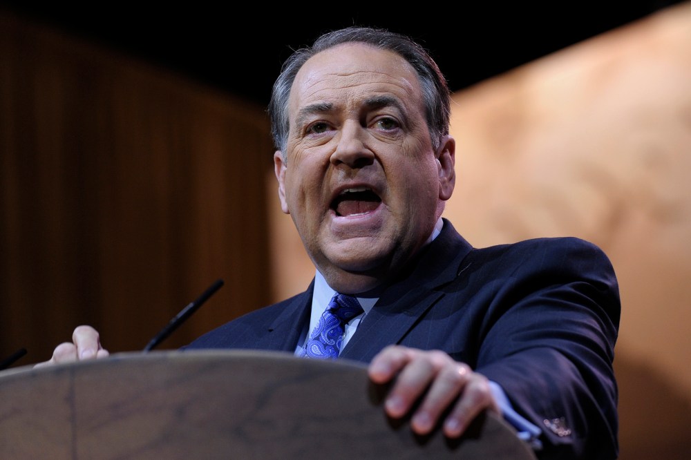 Mike Huckabee speaks at CPAC in National Harbor, Md., Friday, March 7, 2014. (Photo by Susan Walsh/AP)