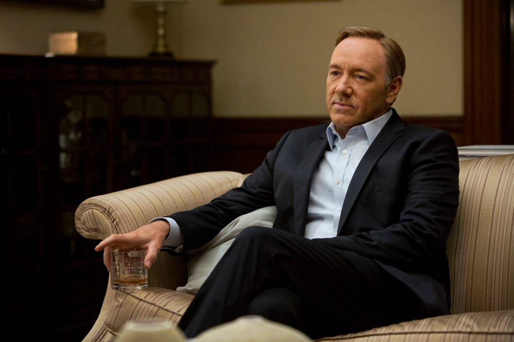 This image released by Netflix shows Kevin Spacey in a scene from the Netflix original series, "House of Cards."