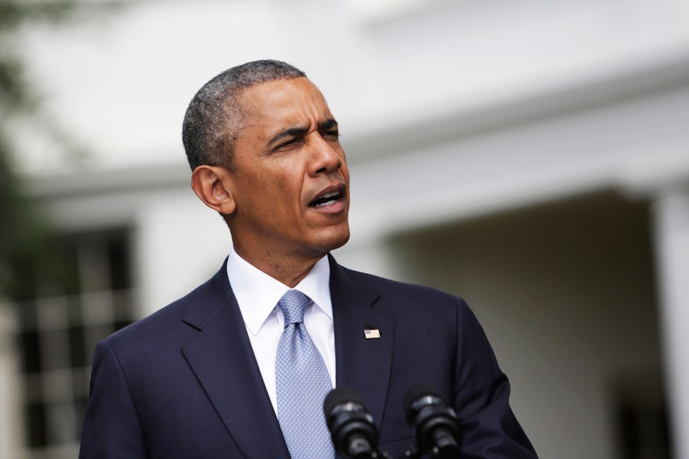 United States President Barack Obama makes a statement at The White House, July 21, 2014.