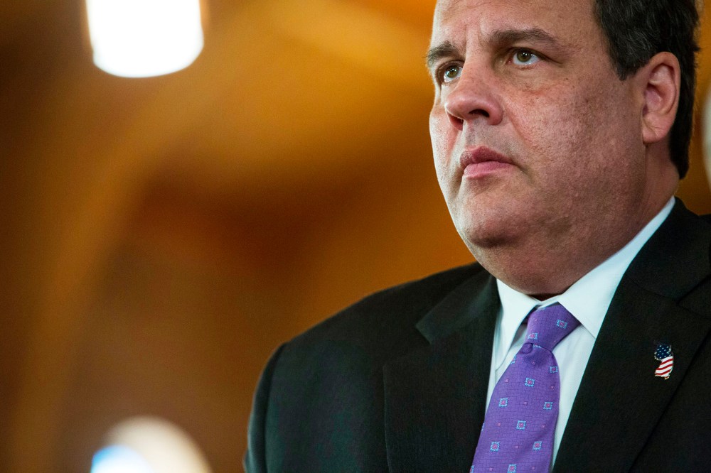 New Jersey Governor Chris Christie attends a statewide prayer service in Newark, N.J., Oct. 29, 2013.