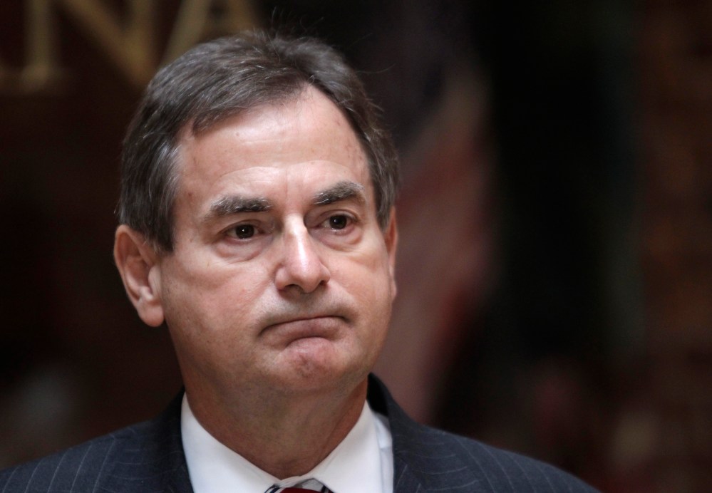 Richard Mourdock, candidate for U.S. Senate in Indiana, trying to explain the comment he made during Tuesday's night Senate debate. (AP Photo/Michael Conroy)