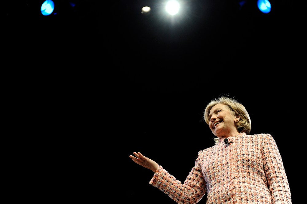 Former Secretary of State Hillary Rodham Clinton speaks at the Edmund Fusco Contemporary Issues Forum at the University of Connecticut, Wednesday, April 23, 2014, in Storrs, Conn.