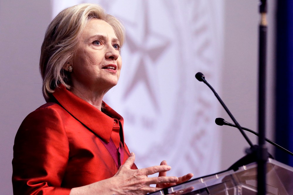 Hillary Rodham Clinton delivers a speech at Texas Southern University in Houston, June 4, 2015. (Photo by Pat Sullivan/AP)