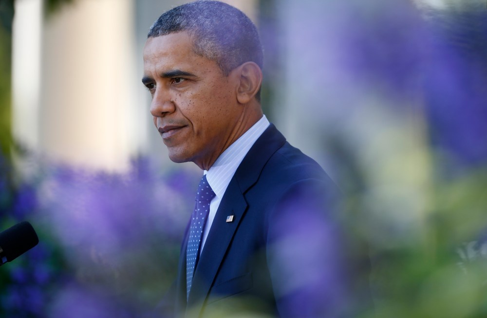 President Barack Obama speaks during an event in the Rose Garden of the White House on the initial rollout of the health care overhaul on Monday, Oct. 21, 2013 in Washington.