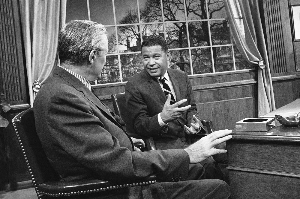 Edward Brooke, Eric Savareid (Photo by AP)
