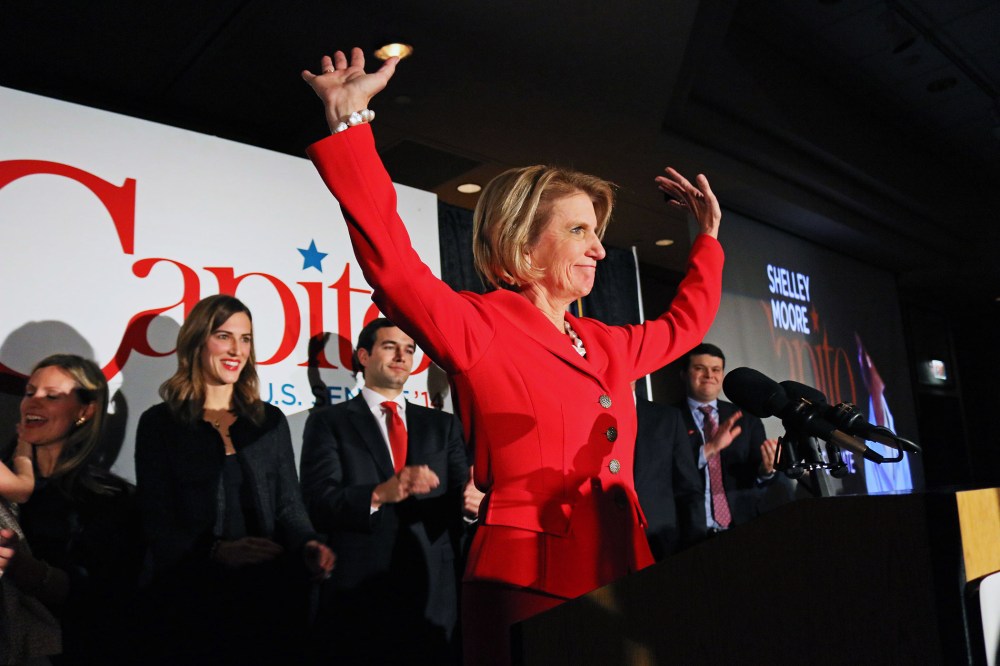 West Virginia Republican Senate candidate Rep. Shelley Moore Capito speaks after winning the Senate seat on Nov. 4, 2014, at the Embassy Suites in Charleston W.Va.