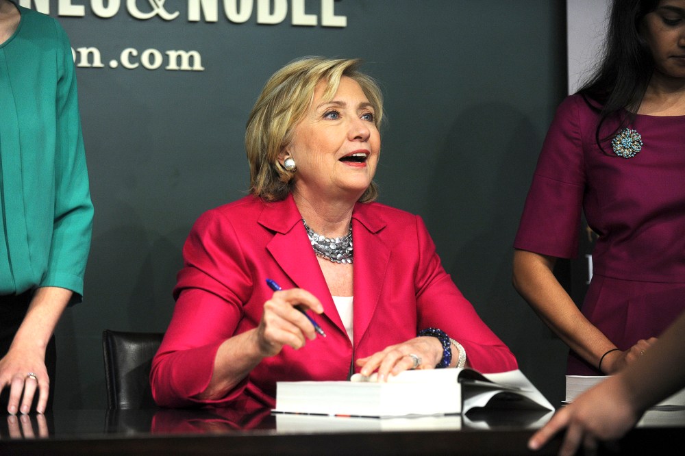 Hillary Clinton meets with people during a book signing for her new book, 'Hard Choices' at a Barnes & Noble on June 10, 2014 in New York.