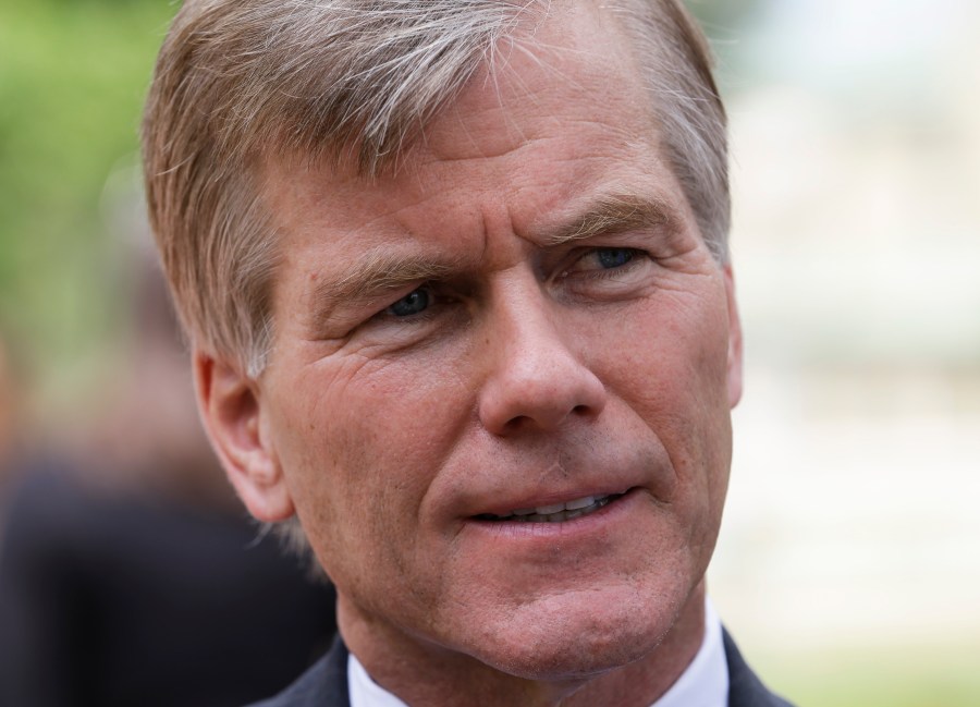 Virginia Gov. Bob McDonnell gestures as he answers reporters questions in  Richmond, Va., Monday, June 24, 2013. McDonnell answered questions on the new state laws taking effect July 1. (AP Photo/Steve Helber)
