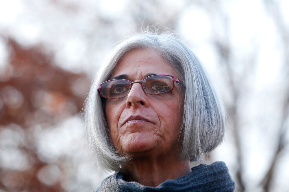 Judy Gross, wife of Alan Gross, joins other supporters at an event to mark his fourth year in prison in Cuba in Lafayette Park across from the White House in Washington, D.C. on Dec. 3, 2013. (Photo by Charles Dharapak/AP)