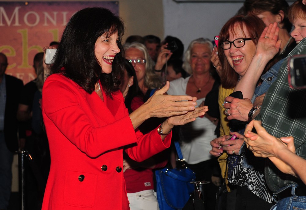 Dr. Monica Wehby greets supporters at the headquarters in Oregon City after winning the Oregon Republican Primary race for Senate, May 20, 2014.