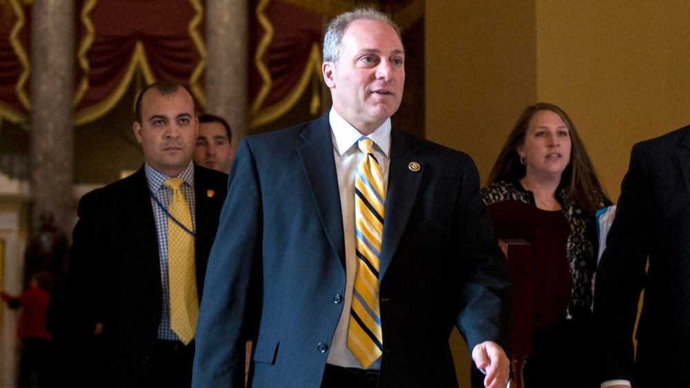 House Majority Whip Steve Scalise, R-La., heads to the House floor for votes on Jan. 14, 2015. (Photo By Bill Clark/CQ Roll Call/AP)