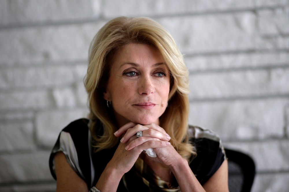 Democratic candidate for Texas governor Wendy Davis takes part in a interview, Jan. 21, 2014, in Austin, Texas.