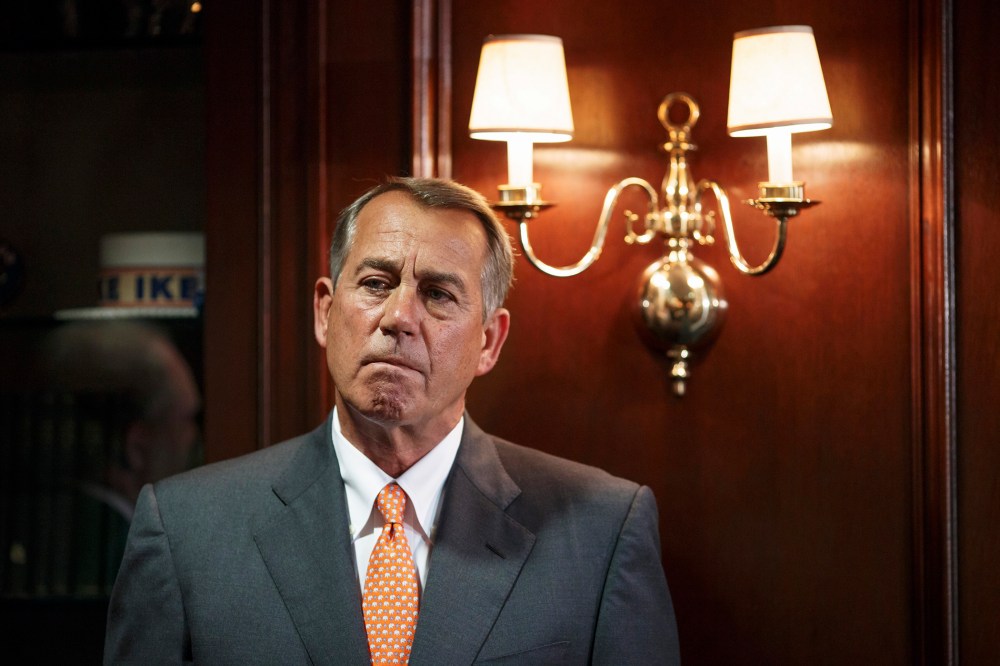House Speaker John Boehner of Ohio waits to speak on Capitol Hill in Washington, D.C. on, Sept. 9, 2014.