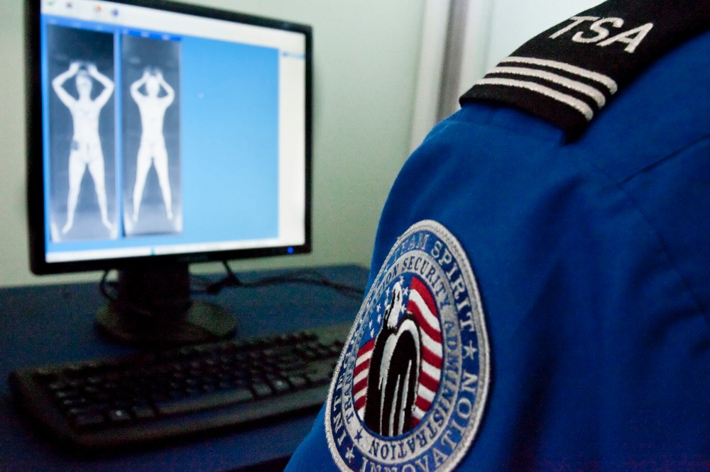 A TSA officer looks at a simulated image. (Photo by Nati Harnik/AP)