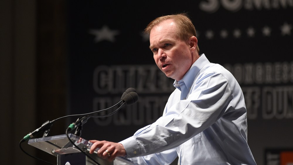 U.S. Rep. Mick Mulvaney, R-S.C., speaks at the Freedom Summit, Saturday, May 9, 2015, in Greenville, S.C. (Photo by Rainier Ehrhardt/AP)