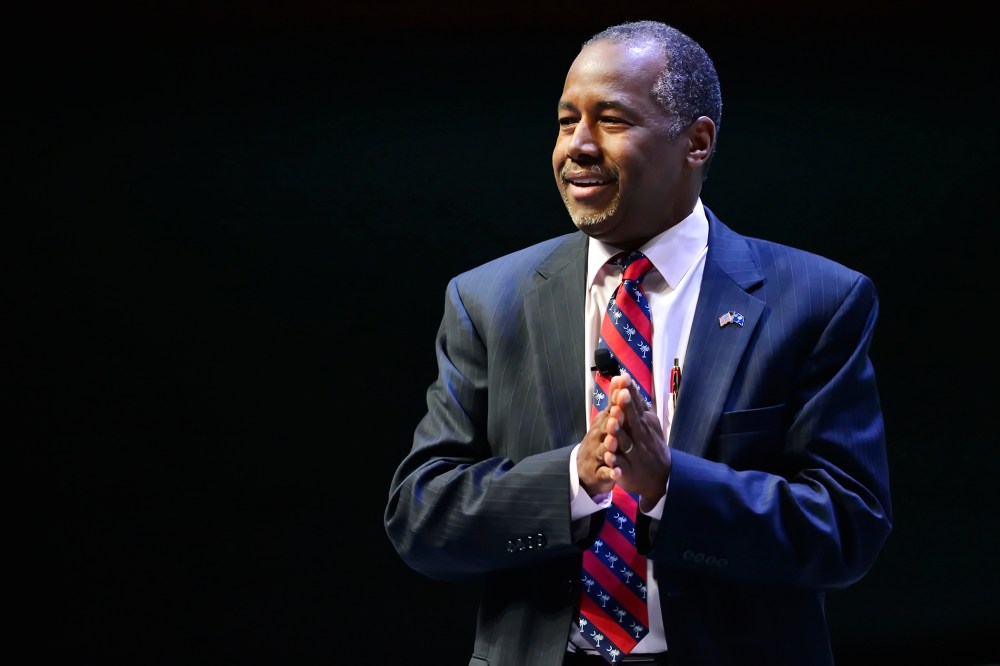 Republican presidential candidate Ben Carson speaks at a presidential forum sponsored by Heritage Action at the Bon Secours Wellness Arena, Friday, Sept. 18, 2015, in Greenville, S.C. (Photo by Richard Shiro/AP)