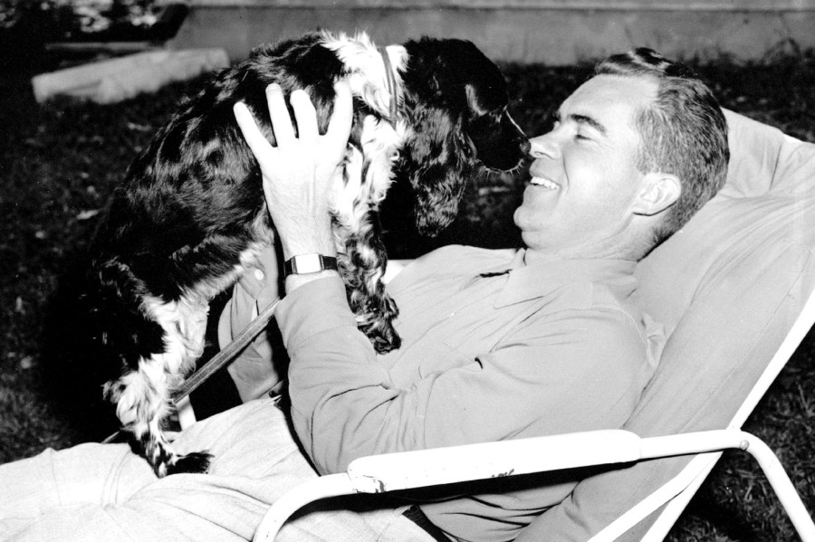 Richard M. Nixon fondled family's black and white cocker spaniel 