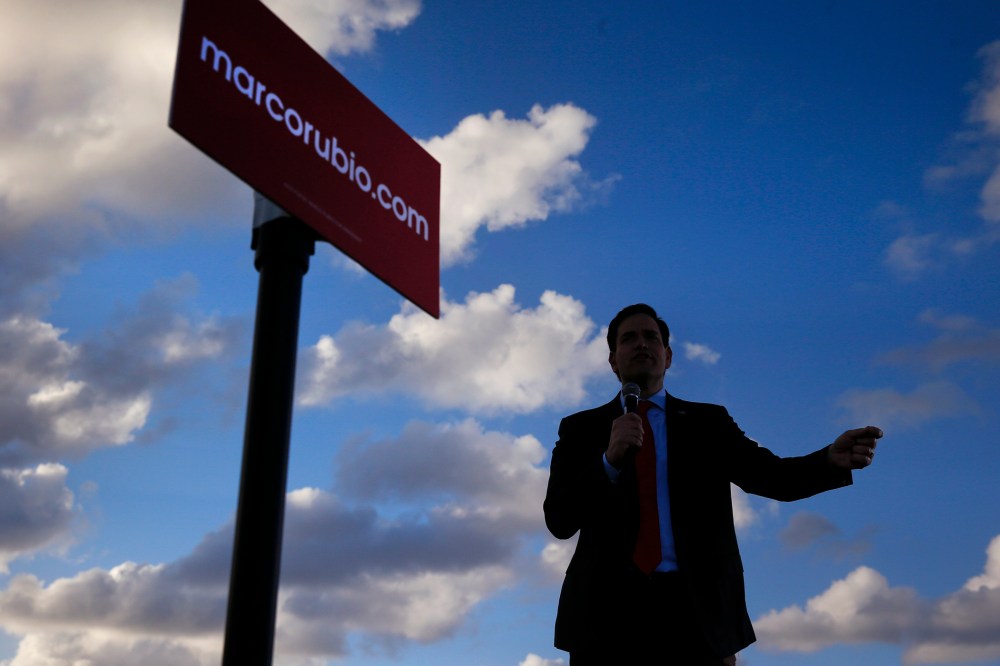 Republican presidential candidate, Sen. Marco Rubio, R-Fla., speaks during a campaign rally in Hialeah, Fla., March 9, 2016. (Photo by Paul Sancya/AP)