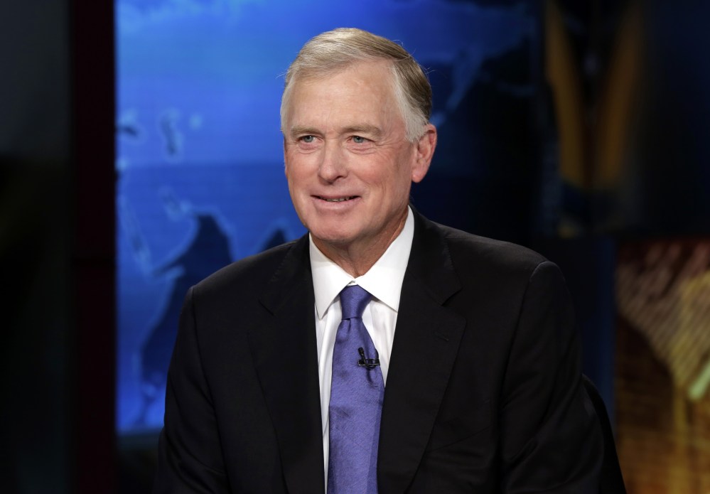 Former Vice President Dan Quayle is interviewed by Maria Bartiromo during her "Opening Bell With Maria Bartiromo" program on the Fox Business Network, in New York, Thursday, July 24, 2014.