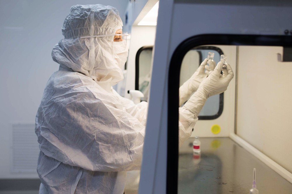 A chemist works inside Imprimis Pharmaceuticals in Irvine, Calif. (Photo by Joel Morillo/Passage Productions/AP)
