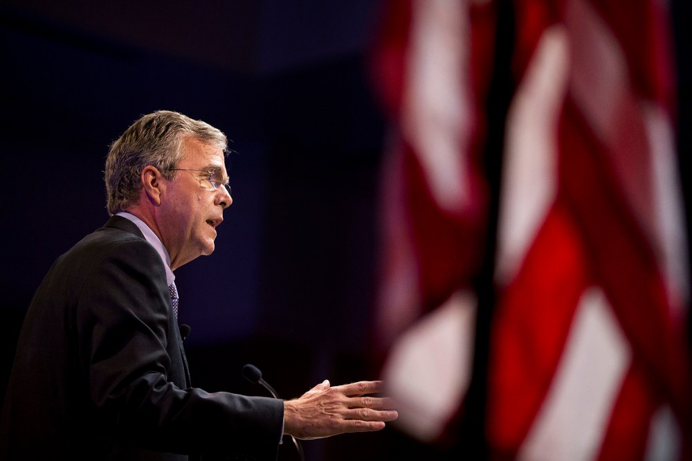 Republican presidential candidate Jeb Bush speaks at the RedState Gathering, Aug. 8, 2015, in Atlanta, Ga. (Photo by David Goldman/AP)