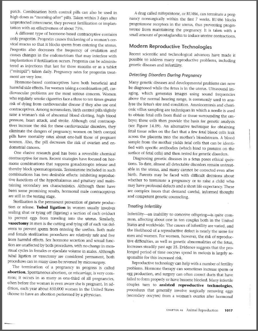 Campbell's AP Biology, 9th Edition, page 1017