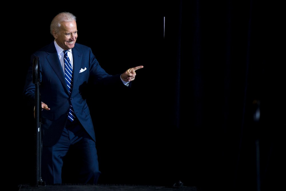 Vice President Joe Biden takes the stage for a news conference, Feb. 6, 2014, at 30th Street Station in Philadelphia.
