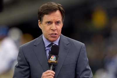 Bob Costas announcing an NFL game on October 23, 2011 (Photo by Tom Hauck/AP)