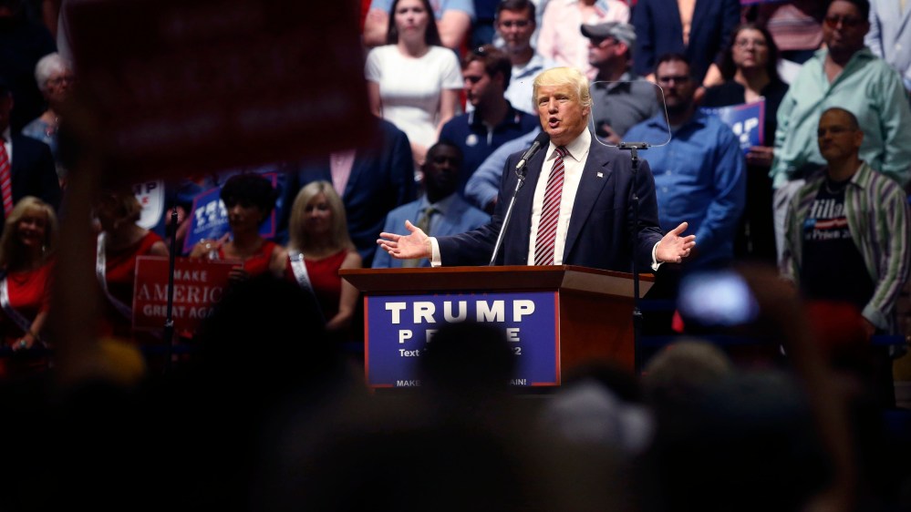 Republican presidential candidate Donald Trump speaks at a campaign rally, Aug. 23, 2016, in Austin, Texas. (Photo by Gerald Herbert/AP)