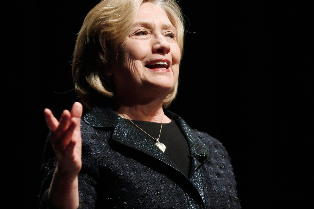 Former U.S. Secretary of State Hillary Rodham Clinton speaks at a Winnipeg Chamber of Commerce luncheon in Winnipeg, Manitoba, on Jan. 21, 2015.