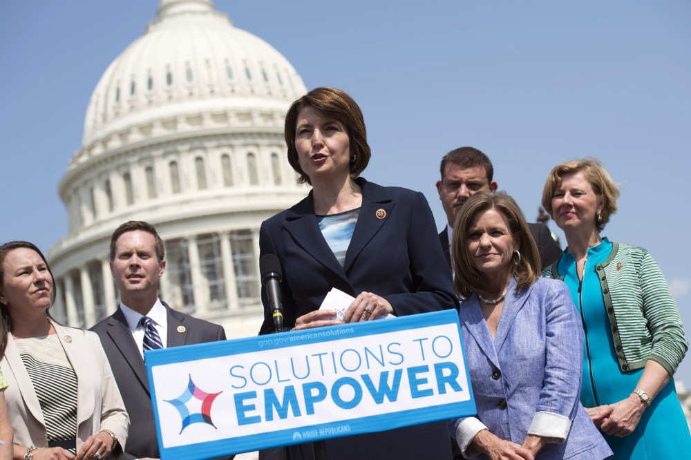 Rep. Cathy McMorris Rodgers, R-Wash, speaks about empowering women, July 30, 2014.