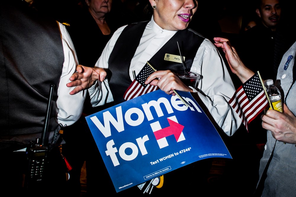 Supporters of Sec. Hillary Clinton celebrate her victory in the Democratic caucus in Las Vegas, Nev. on Feb. 20, 2015. (Photo by Dina Litovsky/Redux for MSNBC)