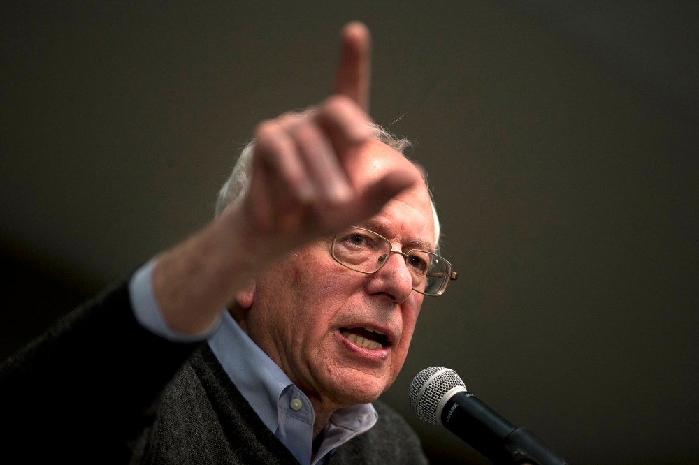 Democratic presidential candidate Sen. Bernie Sanders, I-Vt., speaks at a campaign event on the campus of Upper Iowa University, Jan. 24, 2016, in Fayette, Iowa. (Photo by Jae C. Hong/AP)