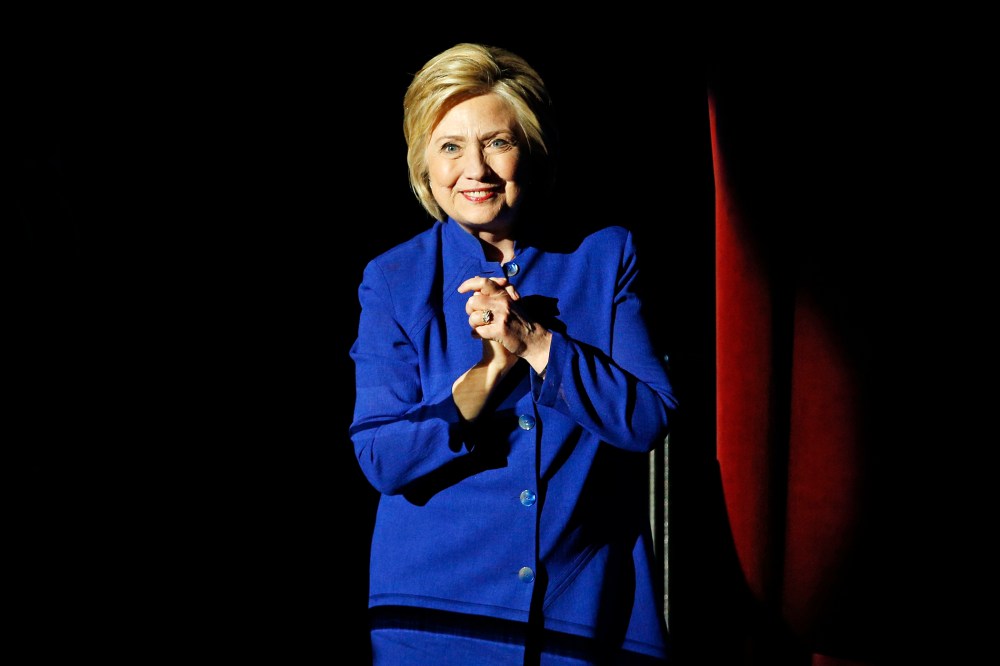 Democratic presidential candidate Hillary Clinton speaks at a concert at the Greek Theater, June 6, 2016, in Los Angeles. (Photo by John Locher/AP)