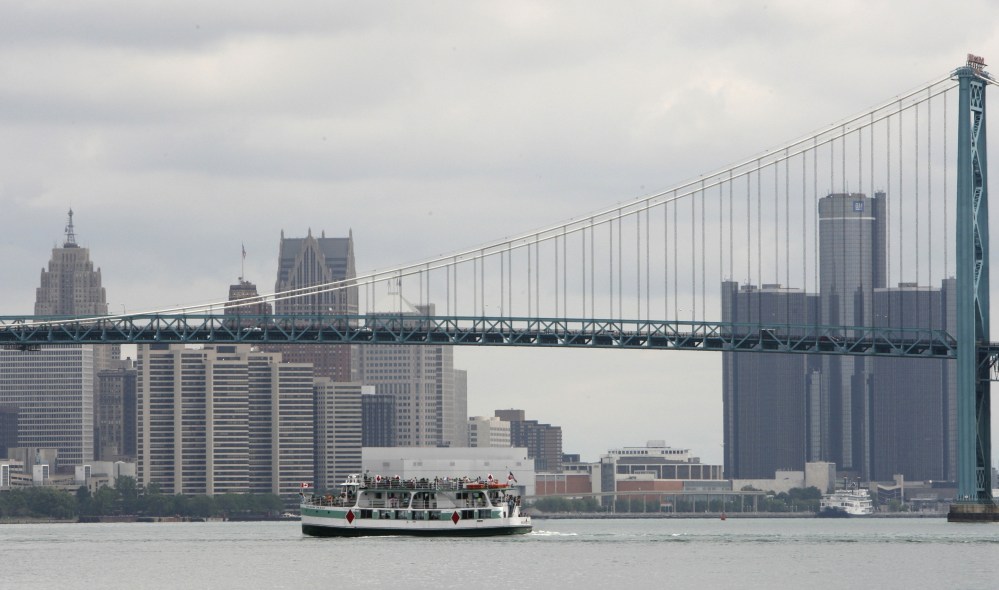 The Detroit skyline is seen Wednesday, July 1, 2009. (AP Photo/Carlos Osorio)