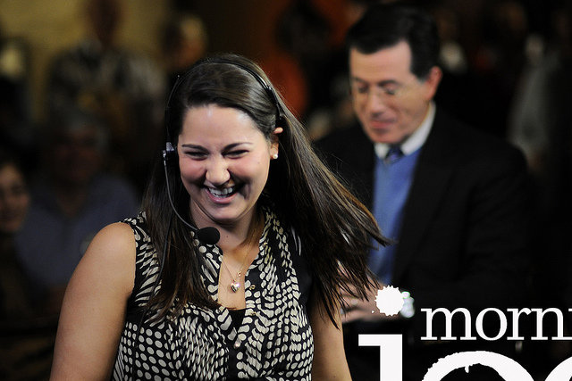 Stephen Colbert makes his entrance at the Mills House