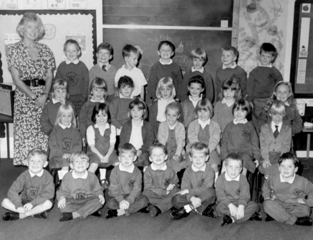 FILE--This is a recent but undated photo from files, of the intake class of Dunblane Primary School, and their teacher, Gwen Mayor, 44, from which sixteen children and Mayor were killed when gunman Thomas Hamilton, 43, opened fire with four handguns in...