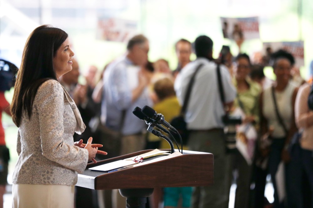 Pennsylvania Attorney Gen. Kathleen Kane speaks during a news conference at the National Constitution Center, Thursday, July 11, 2013, in Philadelphia. (AP Photo/Matt Rourke)