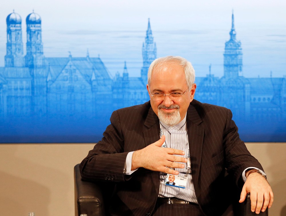 Iran's Foreign Minister Mohammad Javad Zarif listens during a panel discussion at the 50th Security Conference on security policy in Munich, Germany, Sunday, Feb. 2, 2014.
