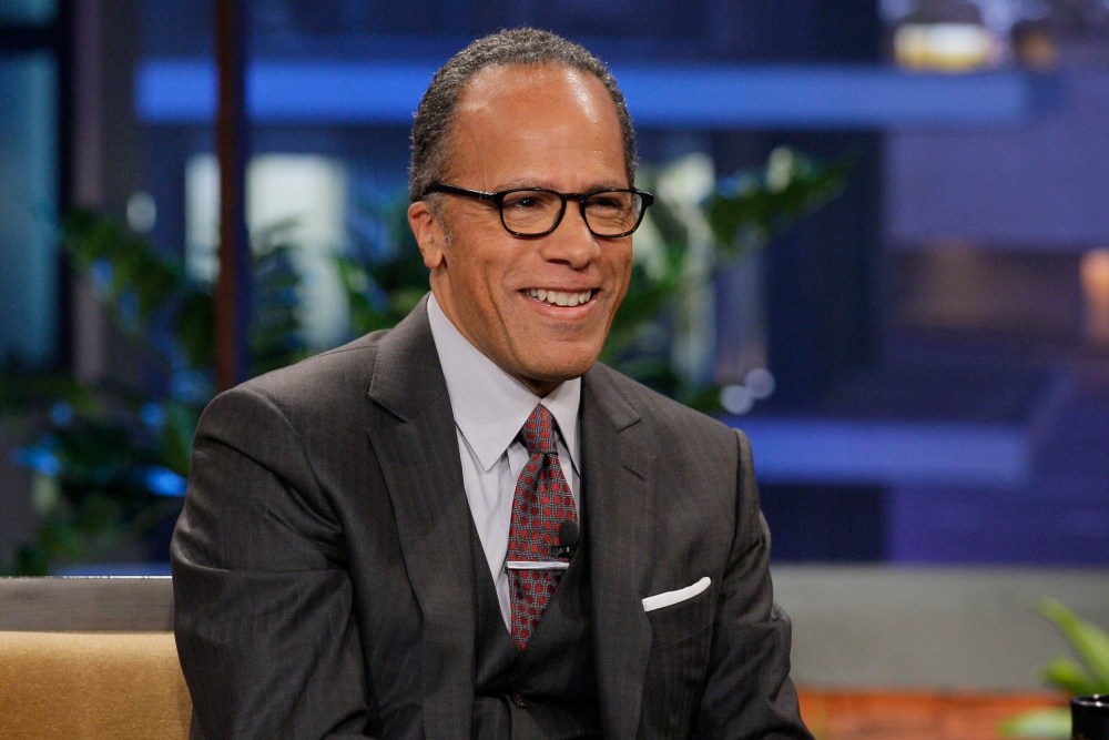News anchor Lester Holt during an interview on the Tonight Show with Jay Leno, on Feb. 13, 2013. (Photo by Paul Drinkwater/NBC/NBCU Photo Bank/Getty)
