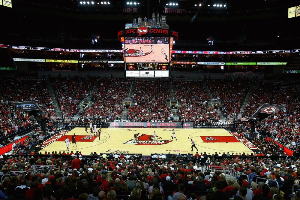 A general view of the Louisville Cardinals basketball game against in Louisville, Ky. (Photo by Andy Lyons/Getty)