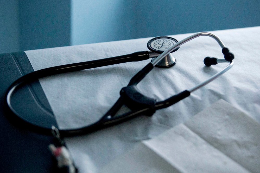 A stethoscope sits on an examination table in an exam room at a Community Clinic Inc. health center in Takoma Park, Maryland, April 8, 2015. (Photo by Andrew Harrer/Bloomberg/Getty)