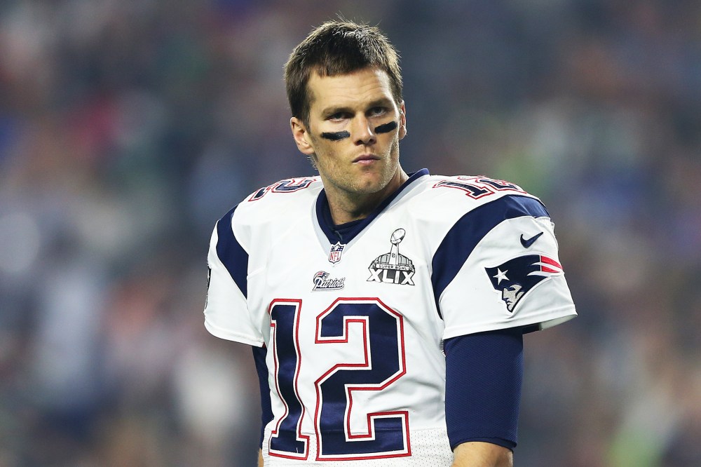 Tom Brady #12 of the New England Patriots reacts against the Seattle Seahawks during Super Bowl XLIX at University of Phoenix Stadium on Feb. 1, 2015 in Glendale, Ariz. (Photo by Elsa/Getty)