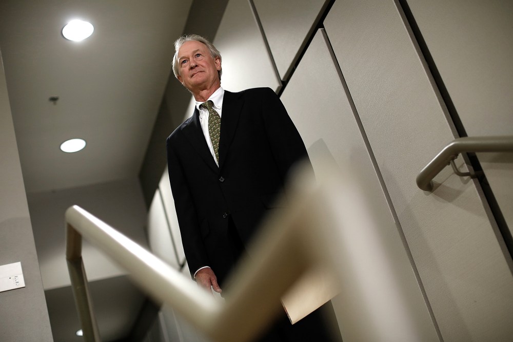 Democratic presidential candidate and former Sen. Lincoln Chafee (D-RI) arrives to announce his candidacy for the U.S. presidency at George Mason University June 3, 2015 in Arlington, Va. (Photo by Win McNamee/Getty)